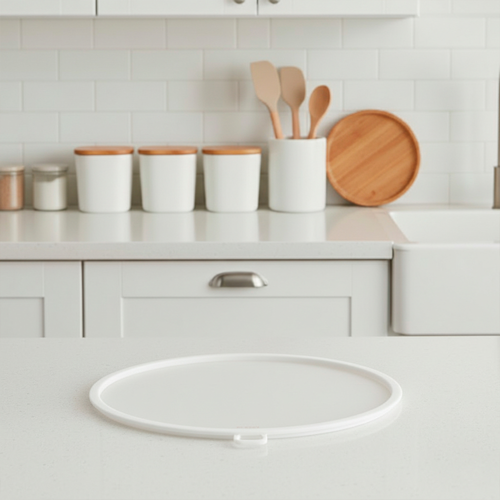 Tampa Potes Tigela Life Silicone Branca Reutilizável