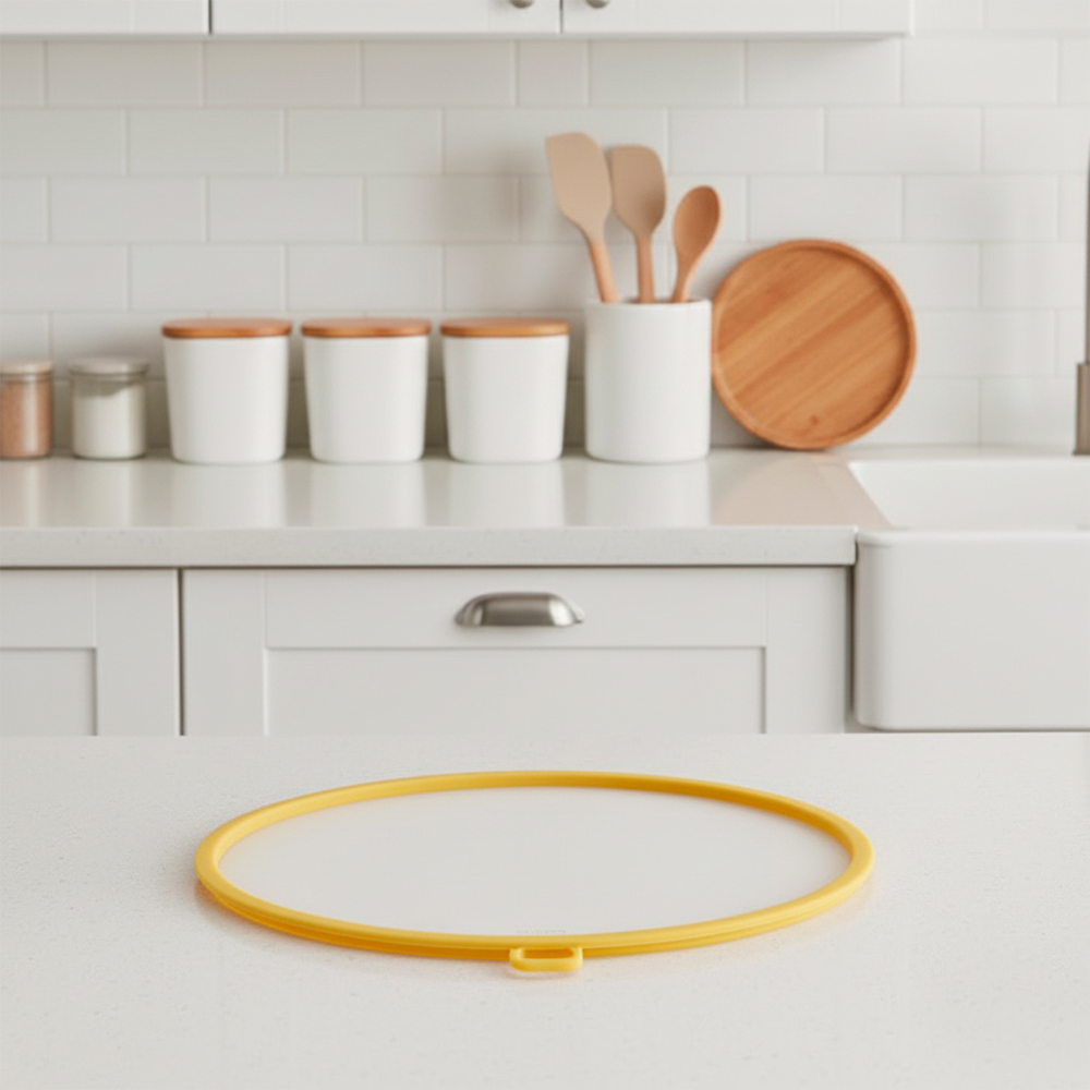 Tampa Potes Tigela Life Silicone Amarela Reutilizável