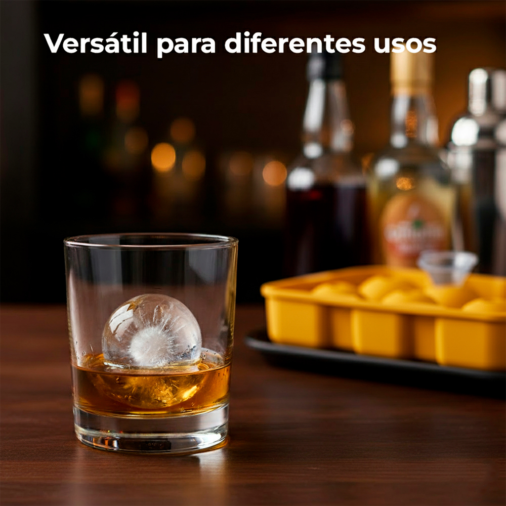 Life Forma Gelo Silicone 6 Cavidades Amarela Durável