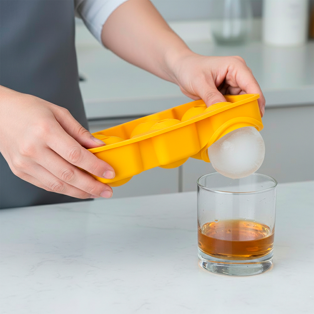 Life Forma Gelo Silicone 6 Cavidades Amarela Durável