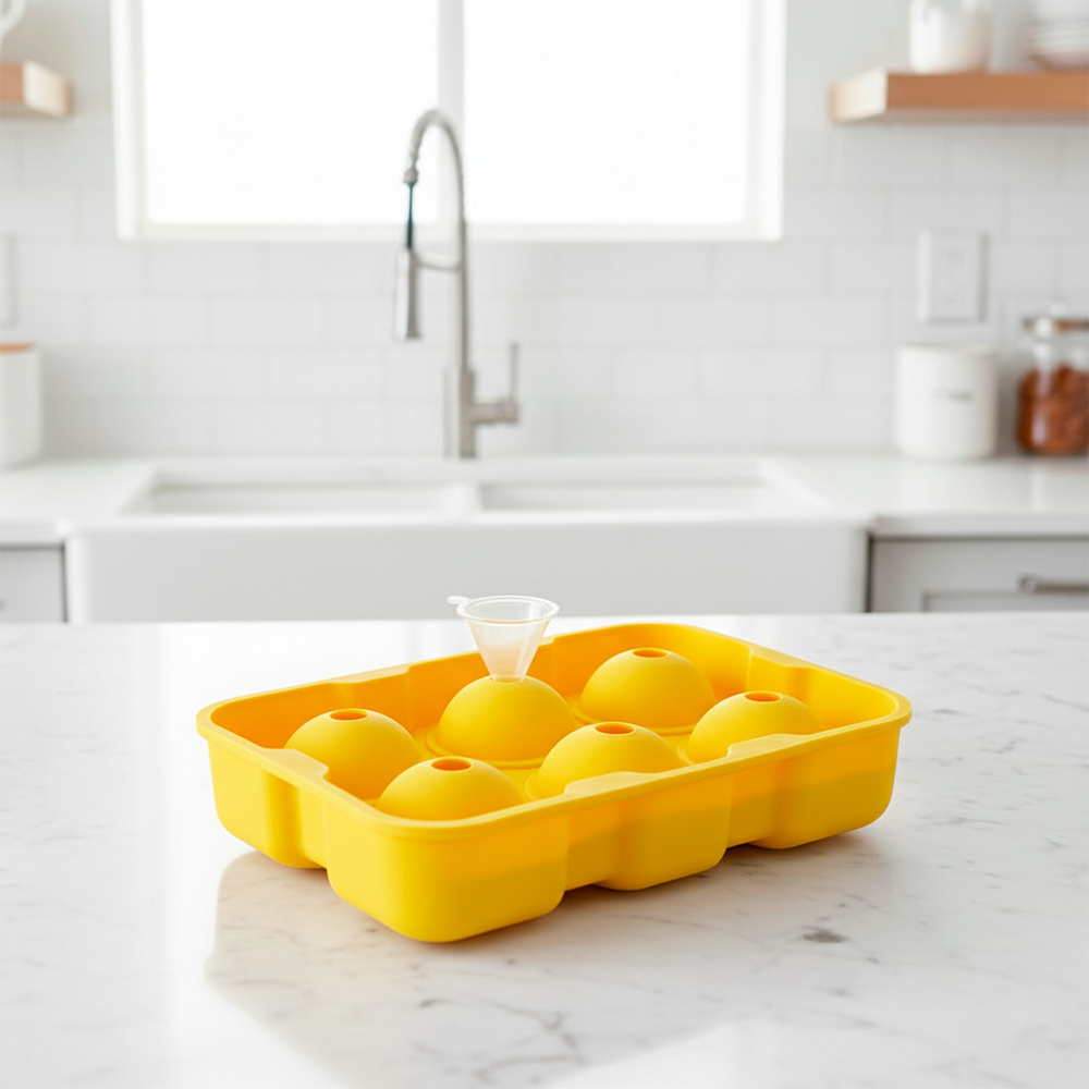 Life Forma Gelo Silicone 6 Cavidades Amarela Durável