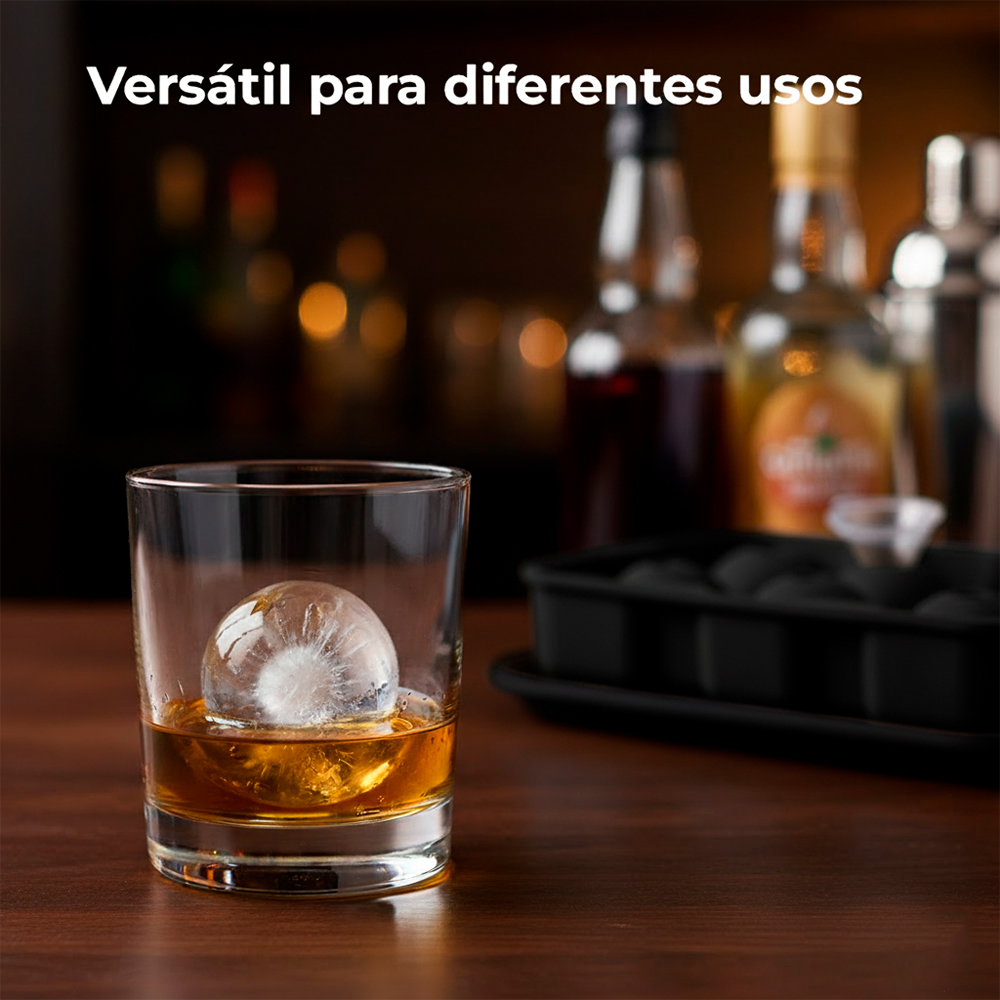 Life Forma Gelo Silicone 6 Cavidades Cubos Grandes Preta