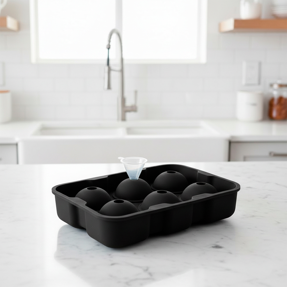 Life Forma Gelo Silicone 6 Cavidades Cubos Grandes Preta