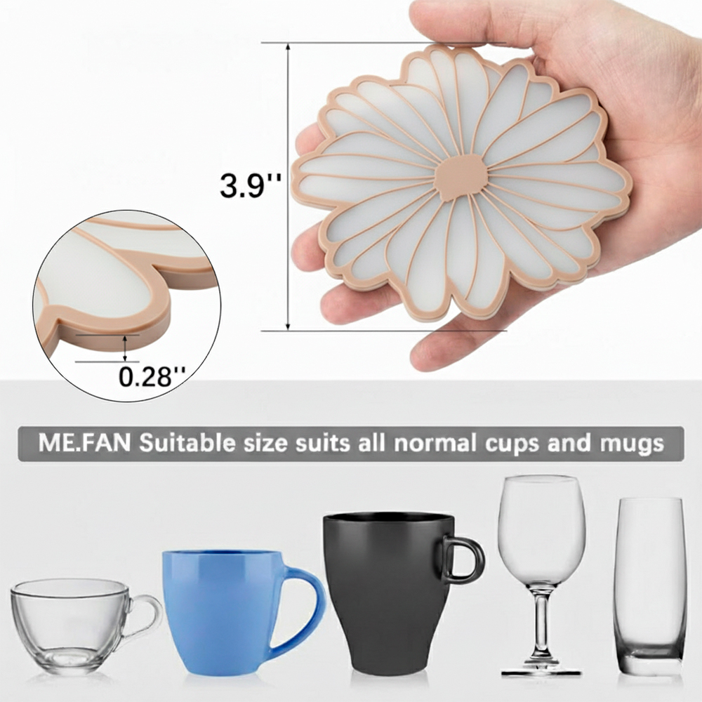 Porta Copos Life Silicone CT-252 Bege Descanso Mesa