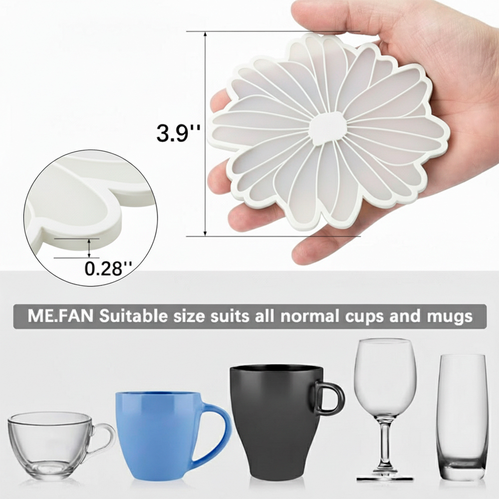 Porta Copos Life Silicone CT-252 Branco Descanso Mesa