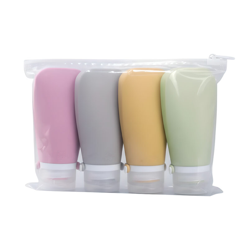 Kit 4 Frascos De Silicone Life Para Viagem 60ml