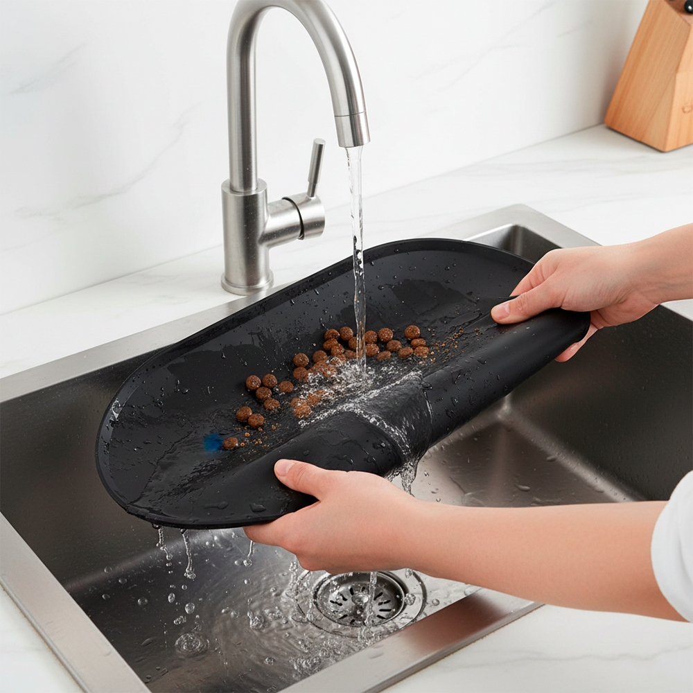 Tapete Silicone Life Tigelas NT-12 Antiderrapante Preto