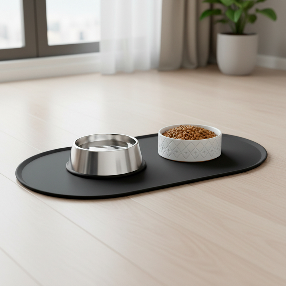 Tapete Silicone Life Tigelas NT-12 Antiderrapante Preto