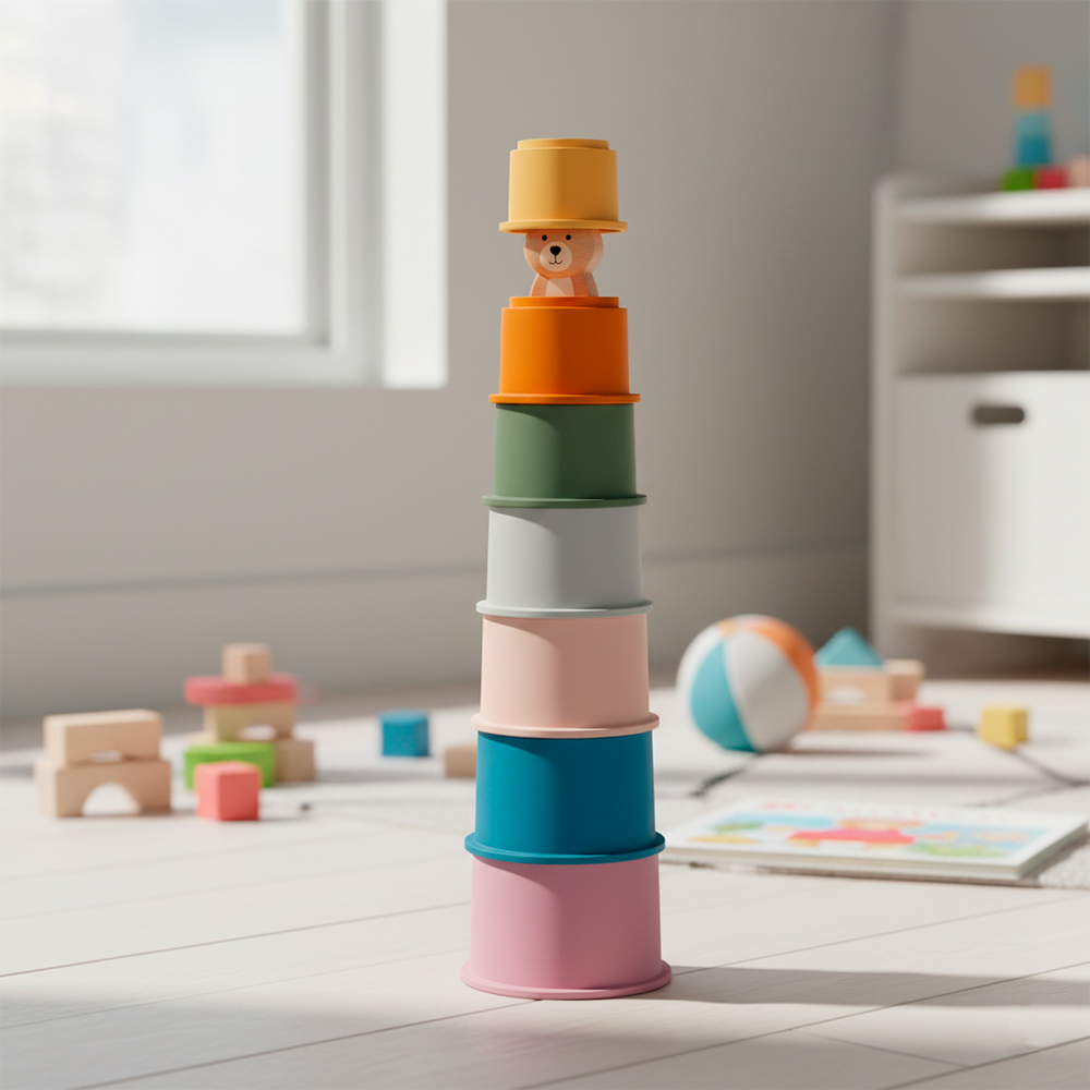 Brinquedo De Empilhar Silicone Life NT-16 para Criança