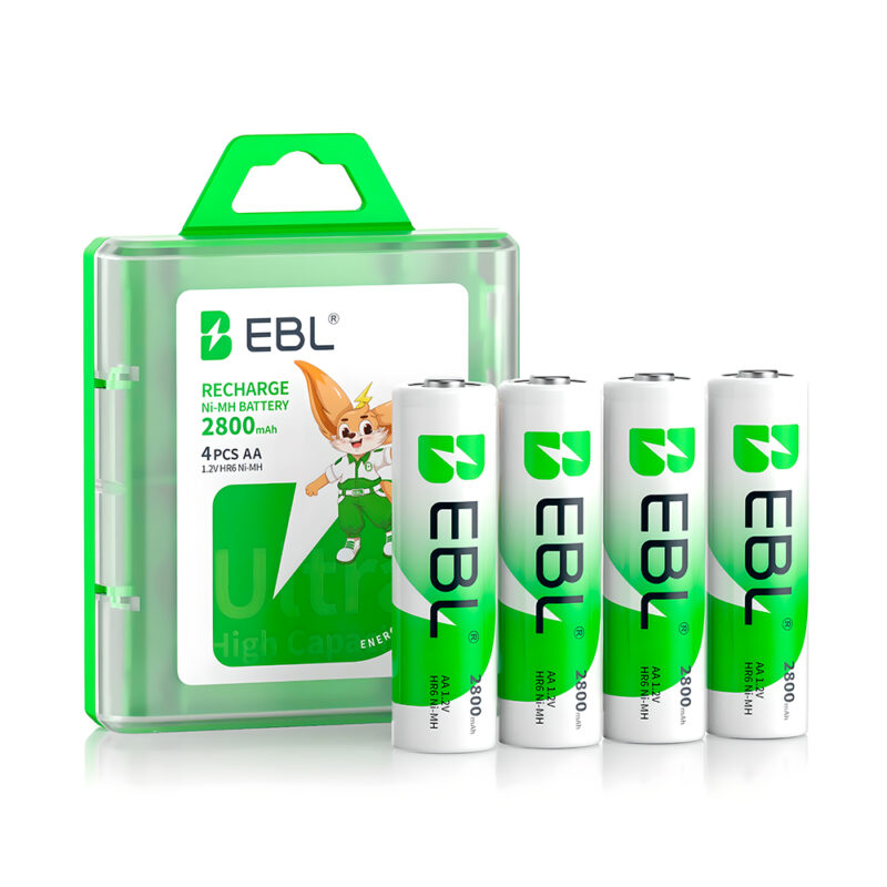 Pilhas AA Recarregáveis EBL 2800mAh 1.2V Ni-MH Kit C/4un