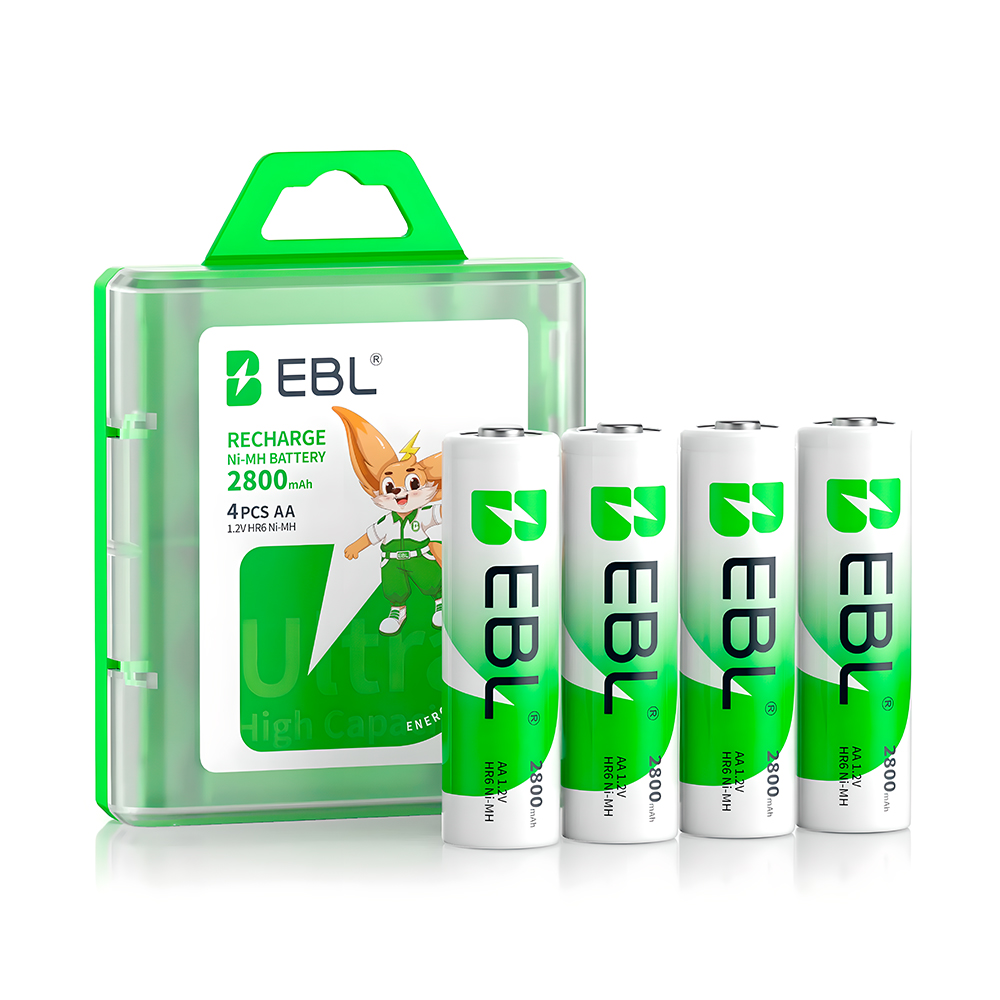 Pilhas AA Recarregáveis EBL 2800mAh 1.2V Ni-MH Kit C/4un