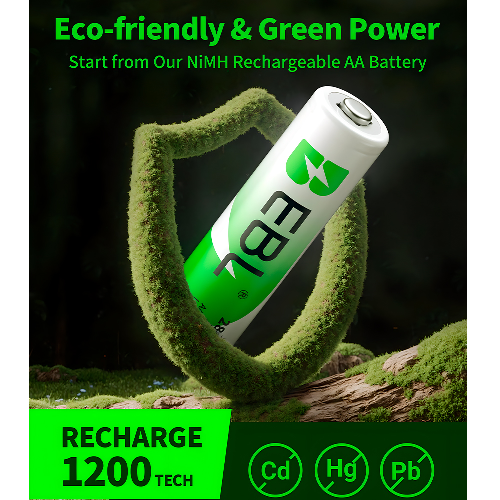 Pilhas AA Recarregáveis EBL 2800mAh 1.2V Ni-MH Kit C/4un