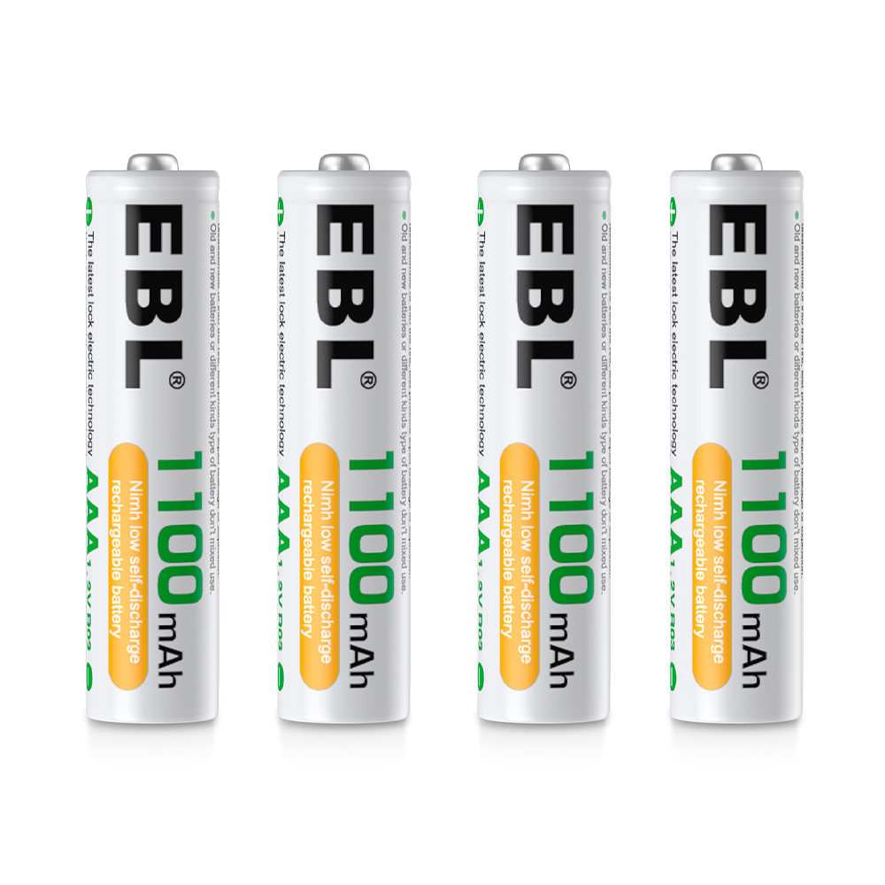 Pilhas Recarregáveis AAA 1.2V EBL 1100mAh Kit 4 Unidades
