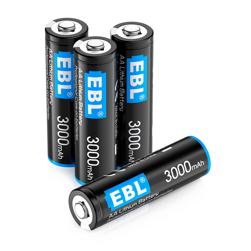 Pilhas AA Lítio 3000mAh 1.5V EBL Não Recarregável 4unids