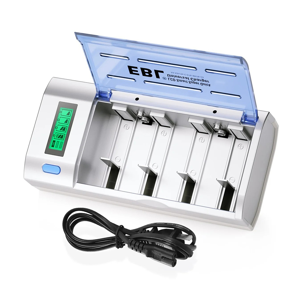 Carregador Bivolt Ebl Pilhas Aa Aaa C D Recarregáveis