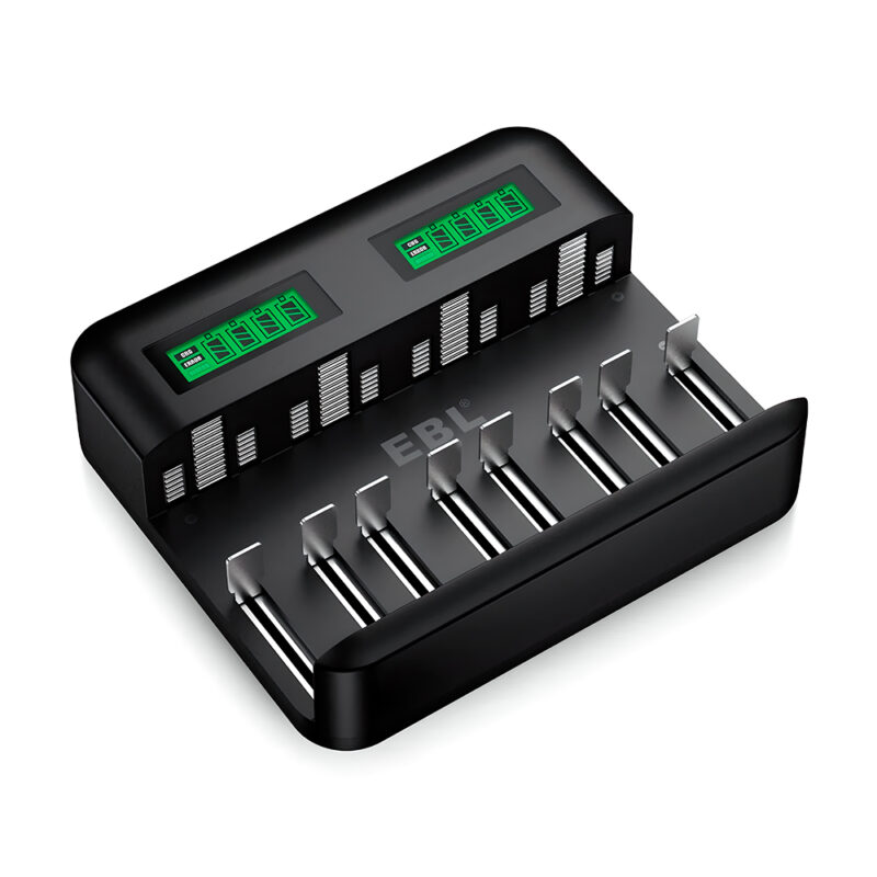 Carregador USB EBL 8 Slots Multifunção Pilhas D C AA AAA