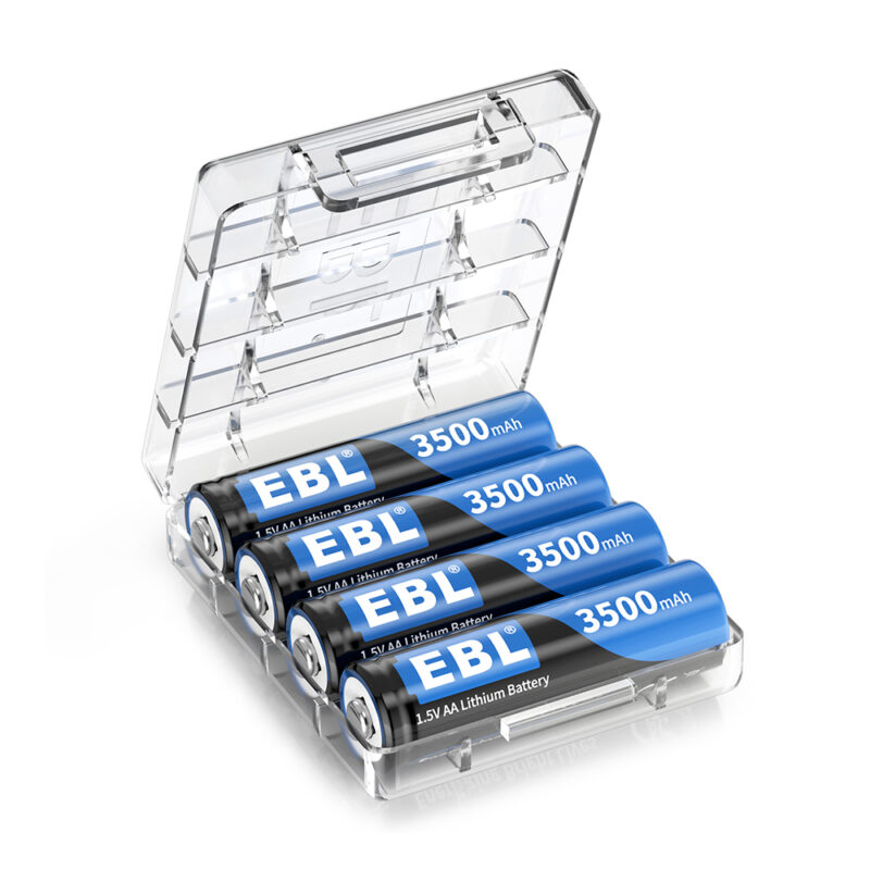 Kit 4 Pilhas AA 1.5V Lítio EBL 3500mAh Não Recarregáveis