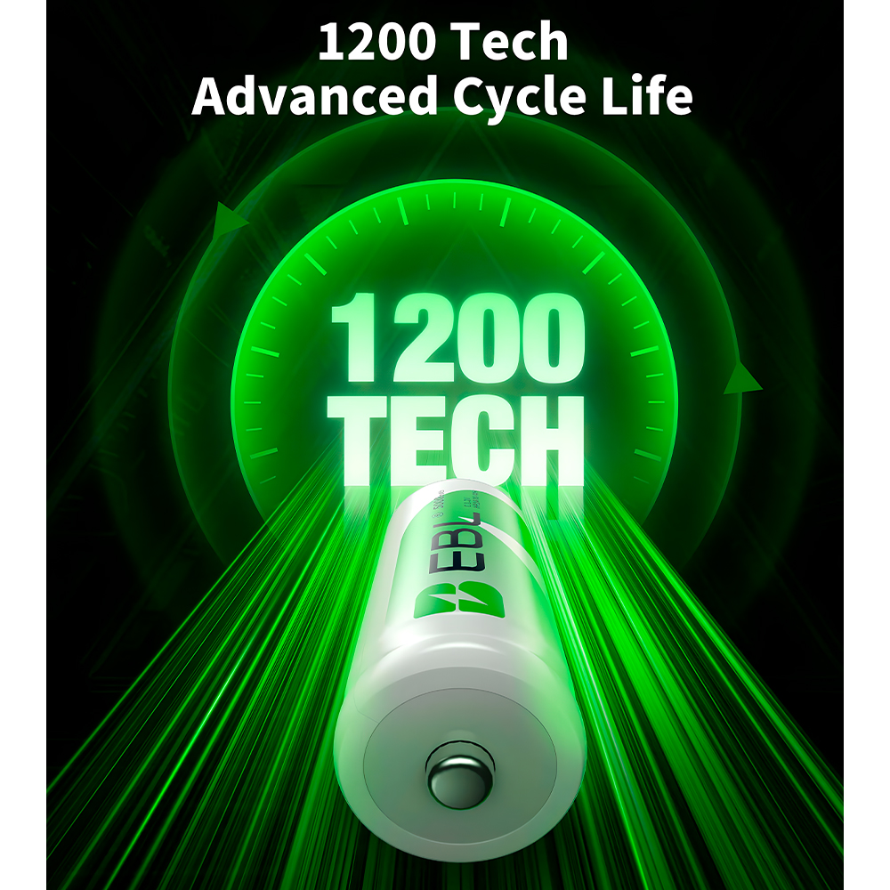 Bateria Recarregável Ebl C 5000mah Ni-mh Kit 4 Unidades