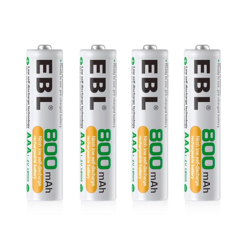 Pilhas AAA Recarregáveis EBL 800mAh Ni-MH 4 Peças