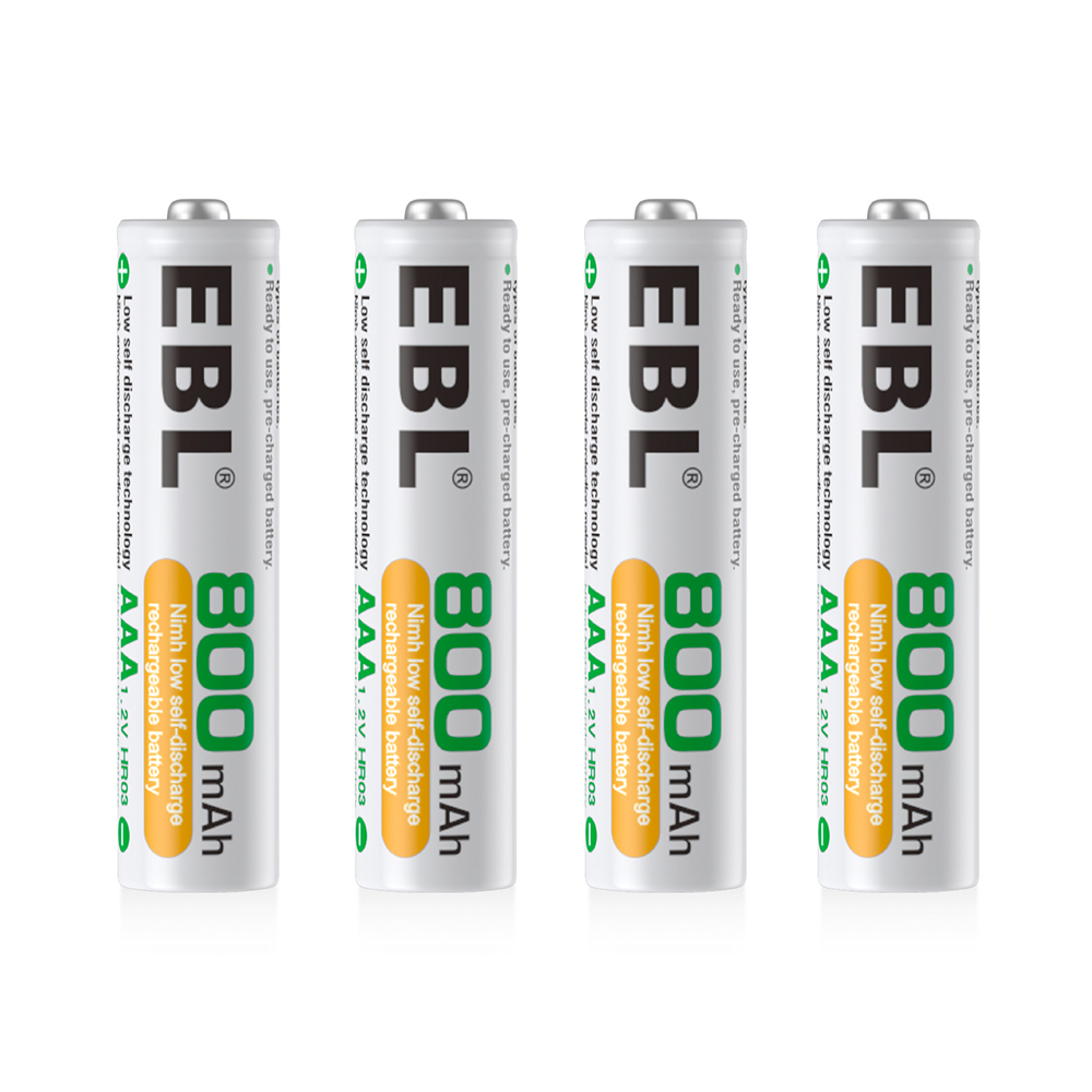 Pilhas AAA Recarregáveis EBL 800mAh Ni-MH 4 Peças