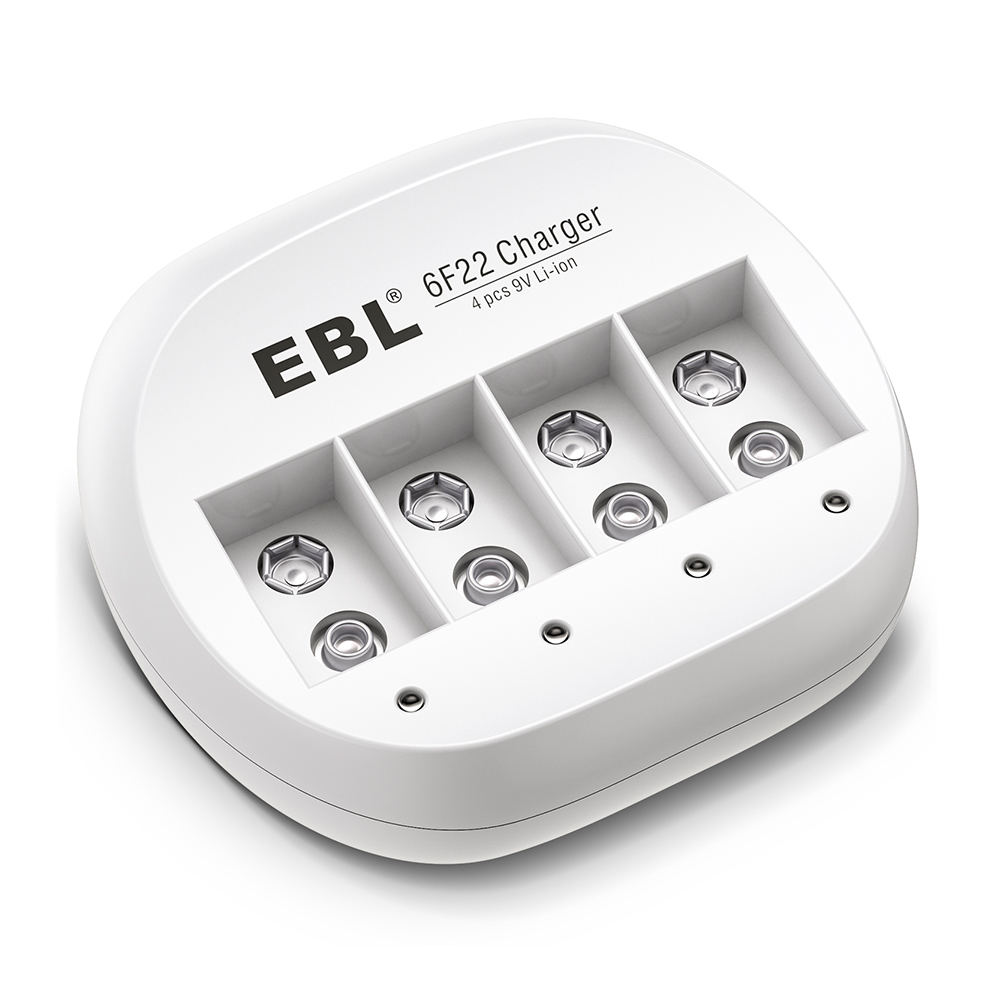 Carregador Bateria 9V EBL Li-ion 4 Slots LN-6414 Rápido