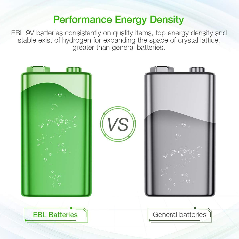 Carregador Bateria 9V EBL Li-ion 4 Slots LN-6414 Rápido