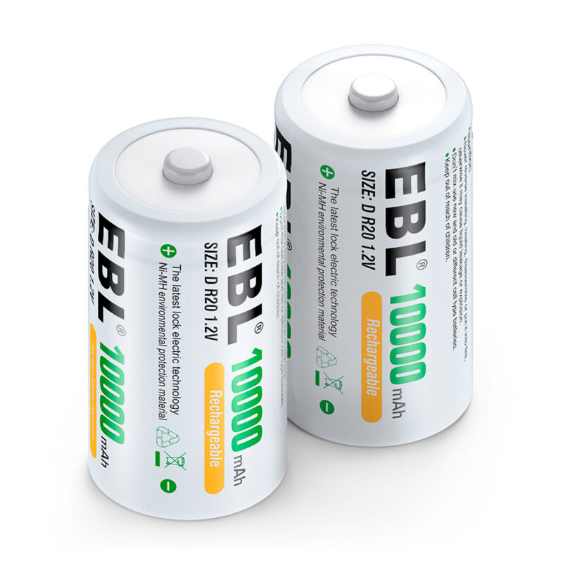 Bateria EBL D 10000mAh Ni-MH Kit 2Baterias Recarregáveis