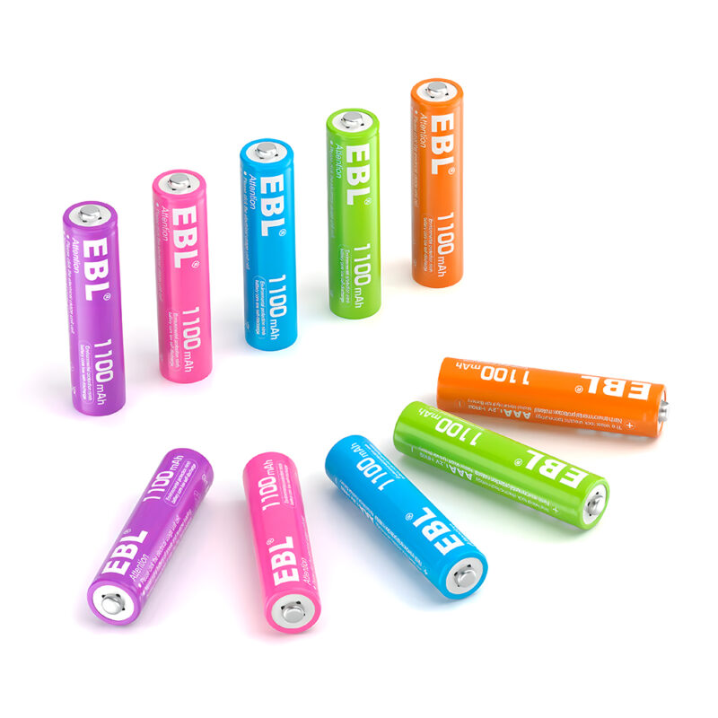 Pilha Recarregável EBL AAA 1100mAh Kit 10 Pilhas Ni-MH