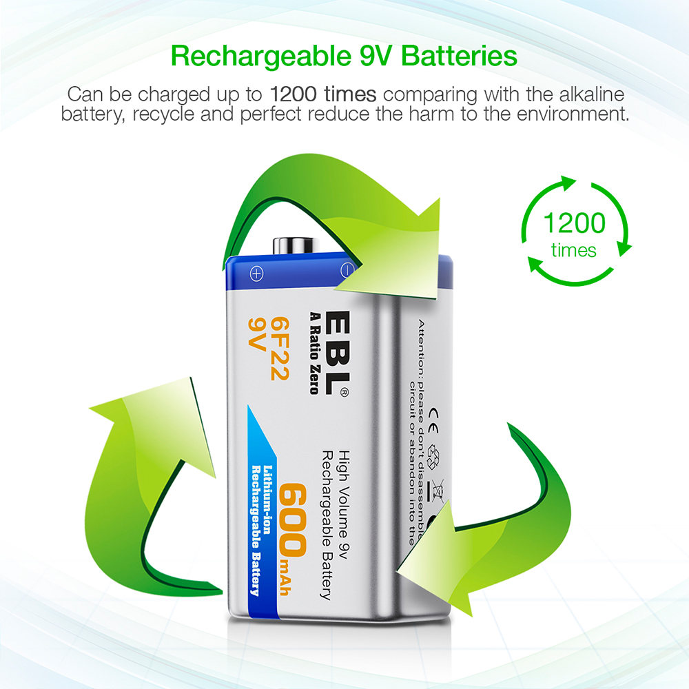 Bateria Recarregável EBL Lithium 600mAh Alta Capacidade