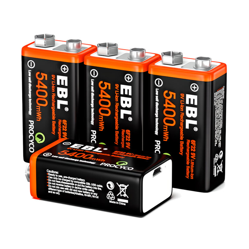 Kit 4 Bateria Recarregável EBL 600mAh Micro Carregamento