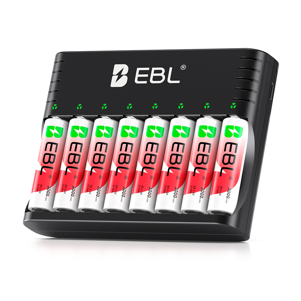 Carregador de Pilhas AA EBL 1.5V Li-Ion 1.2V Ni-MH/Ni-CD