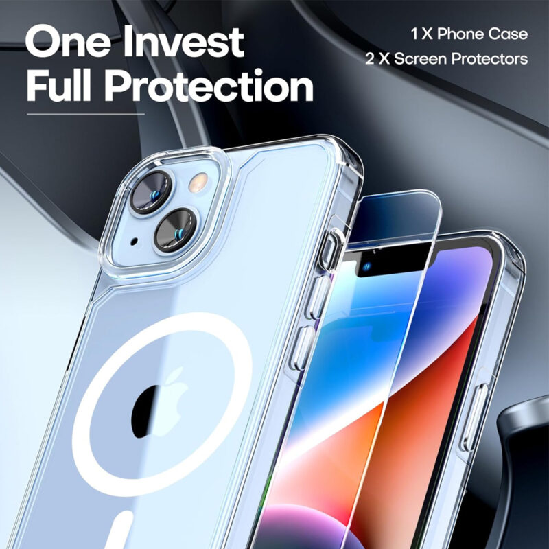 Capa TAURI Magnética iPhone 14 6,1", Proteção Total 360º