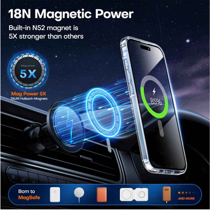 Capa Magnética TAURI iPhone 15 6,1" Proteção 360 MagSafe