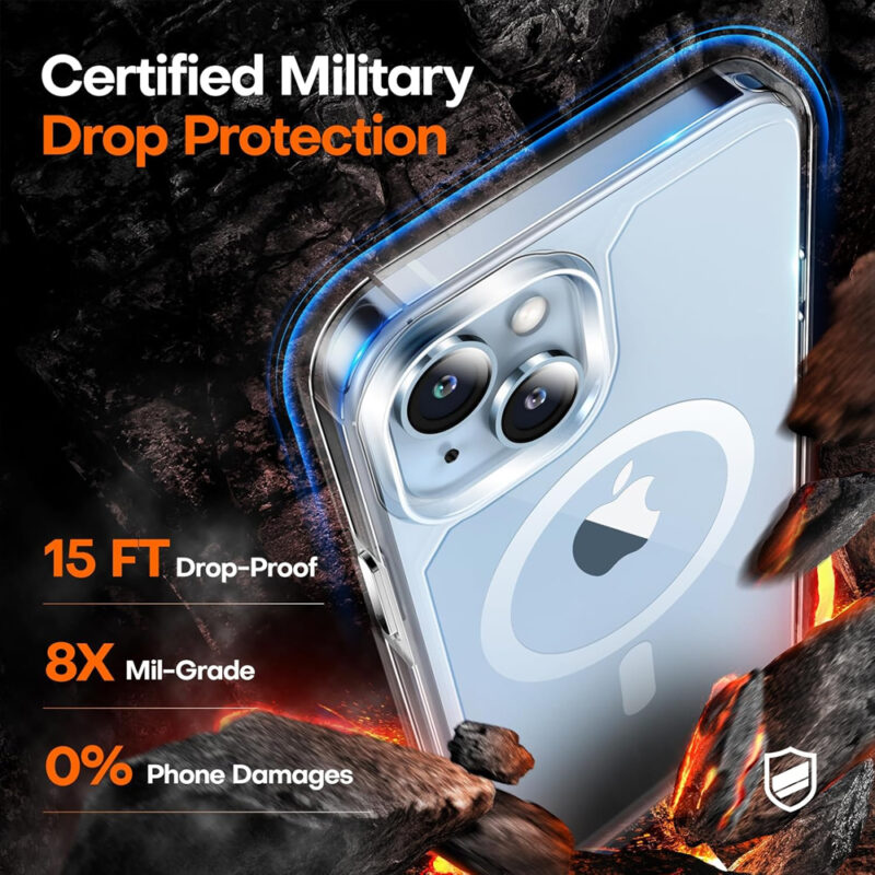 Capa Magnética TAURI iPhone 15 6,1" Proteção 360 MagSafe