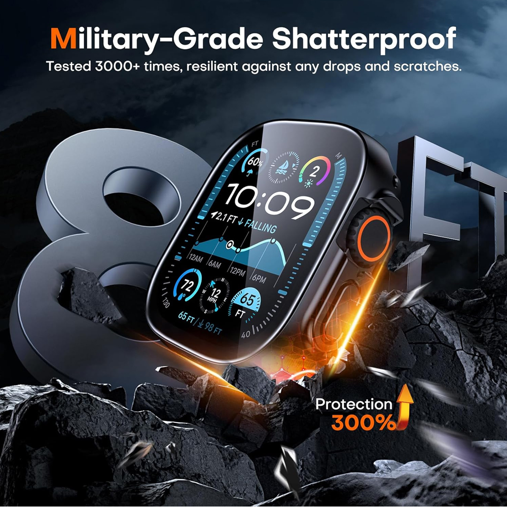 Capa Rígida Tauri p/Apple Watch Ultra 2/1 49mm Vidro 9H