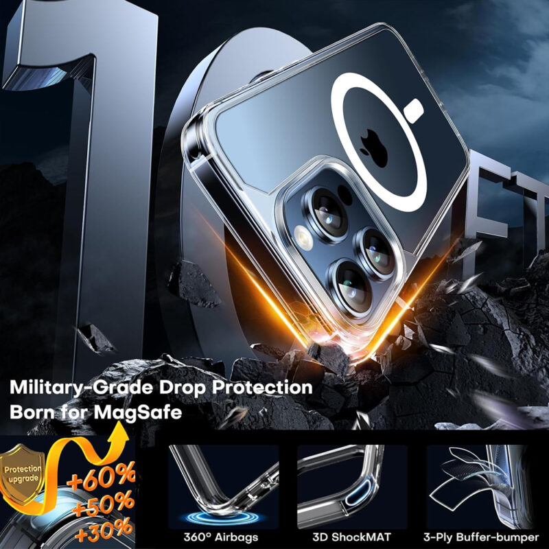 Tauri Capa para iPhone 15 Pro 6.1 Proteção Militar, Slim