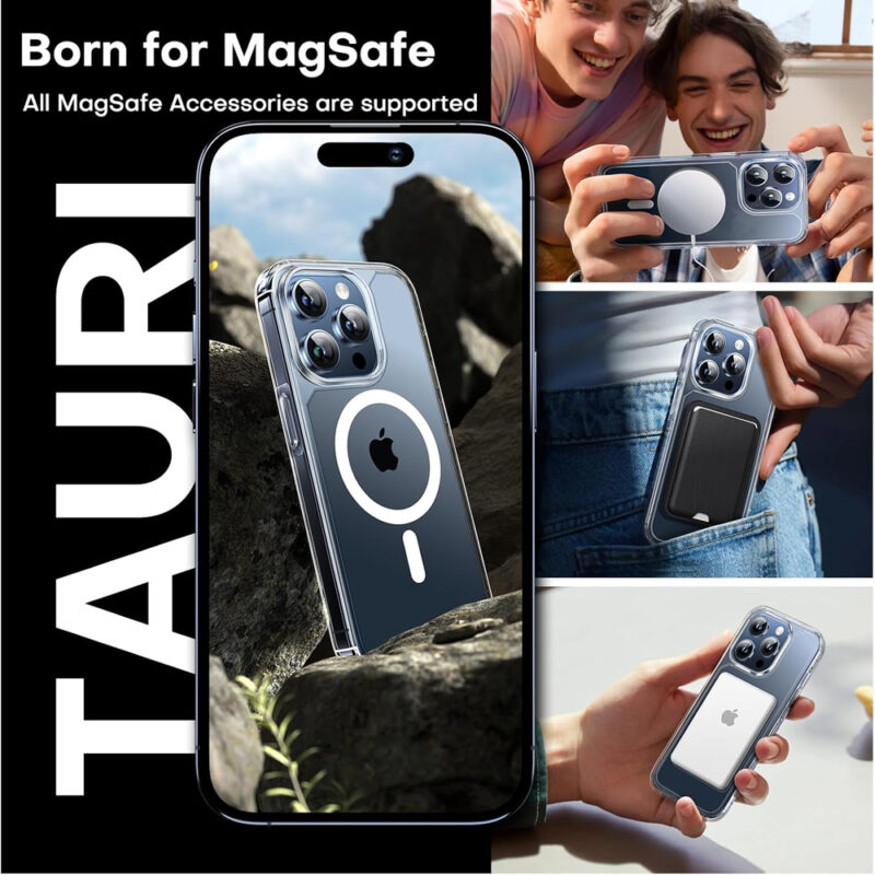 Tauri Capa para iPhone 15 Pro 6.1 Proteção Militar, Slim