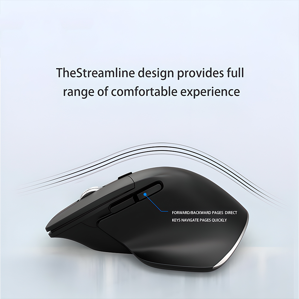 Mouse Sem Fio Mpower 2.4GHz USB Grafite Ergonômico