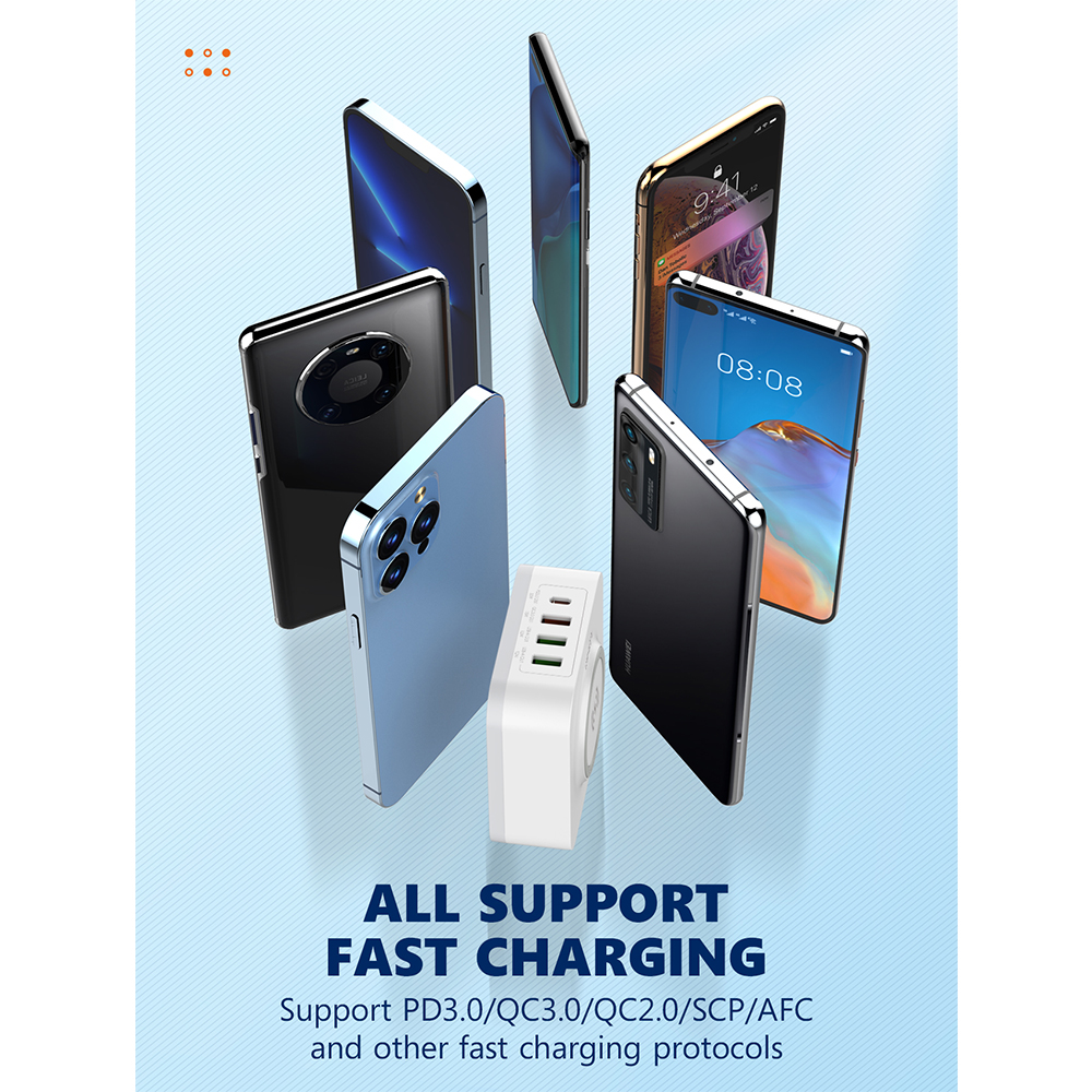 Carregador De Mesa Ldnio 32W Sem Fio Qc3.0 Pd Rápido