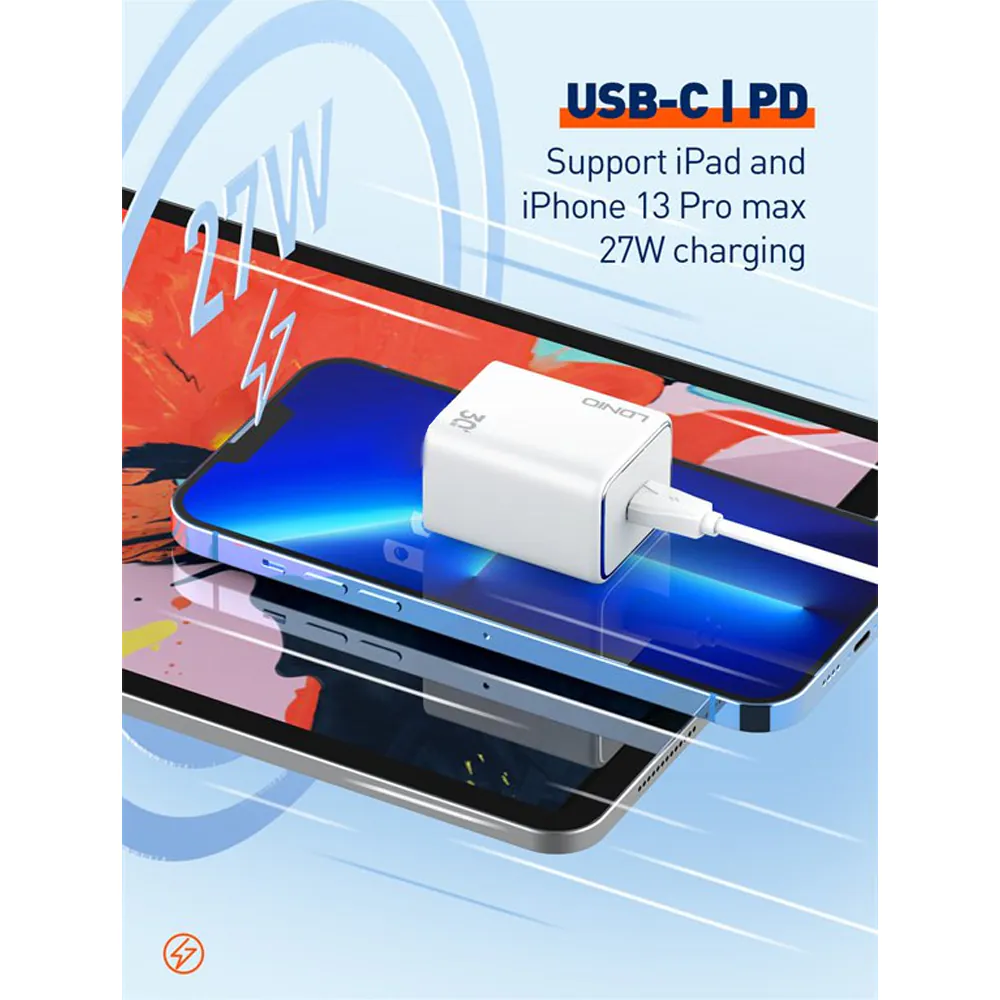 Carregador USB C LDNIO 30W Carga Rápida, Cabo Lightning