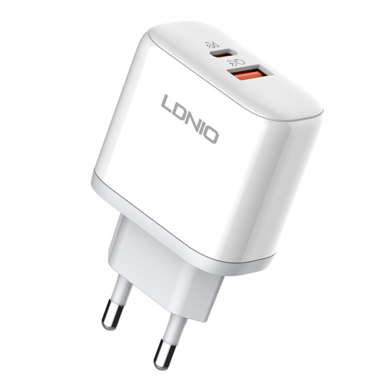 Carregador Rápido Usb A/C LDNIO 45W PD+QC4+/QC3.0 Branco