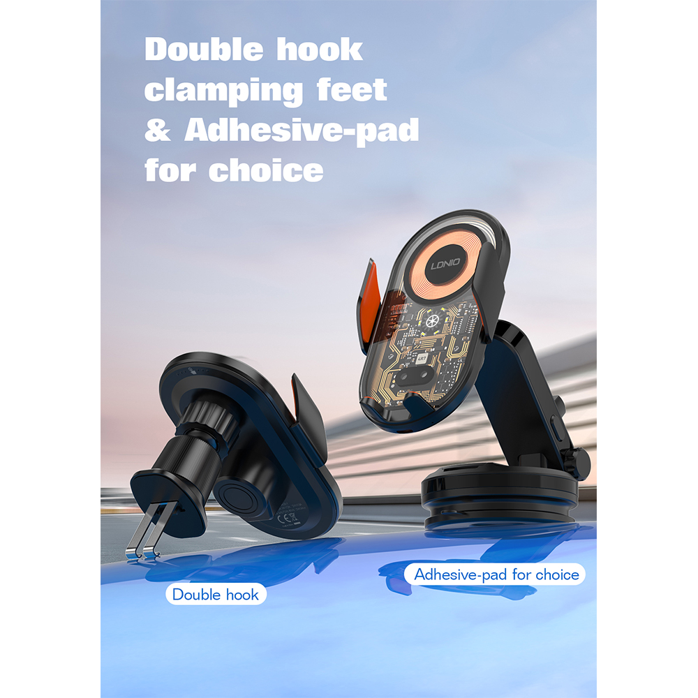 Suporte LDNIO MA30 Magnético Carro Carga 15W Sensor 360°
