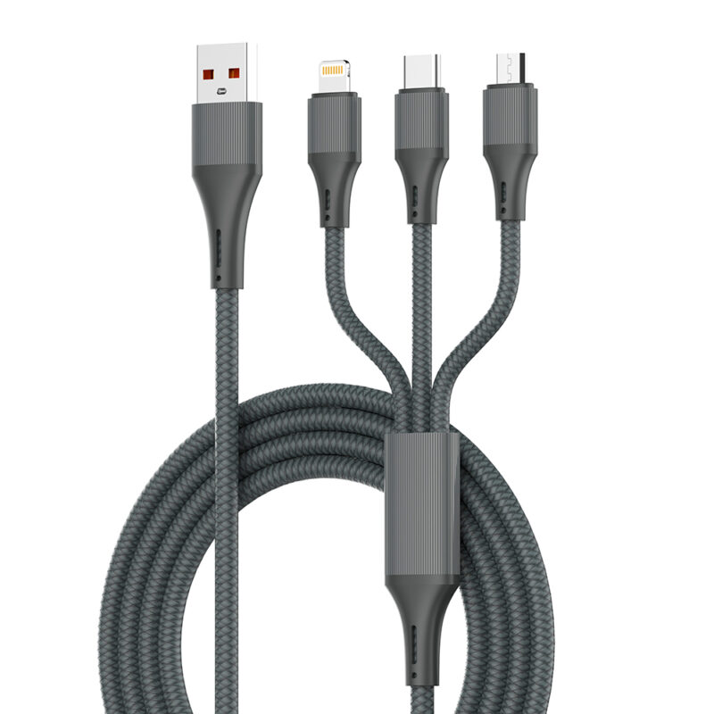 Cabo Usb Ldnio 3 em 1 100W Usb C MicroUsb Lightning 1.2M