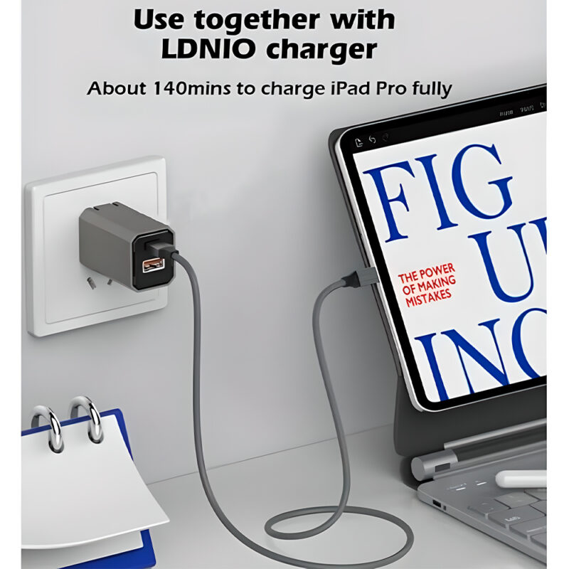 Cabo Usb C Ldnio 100W Macho Carga Rápida 2Metros Cinza
