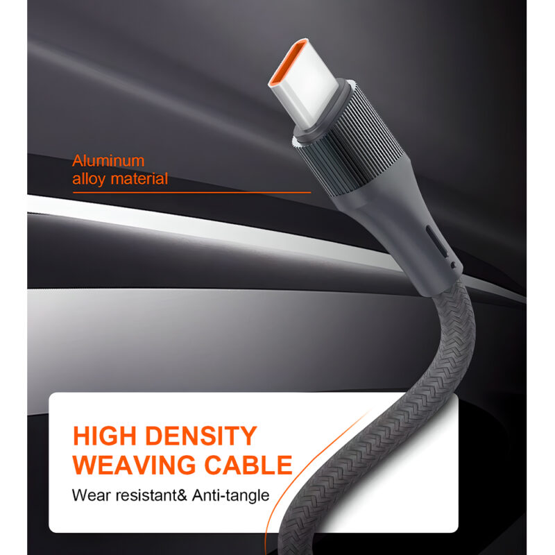 Cabo Usb C LDNIO 100W Macho Carga Rápida 2 Metros Preto