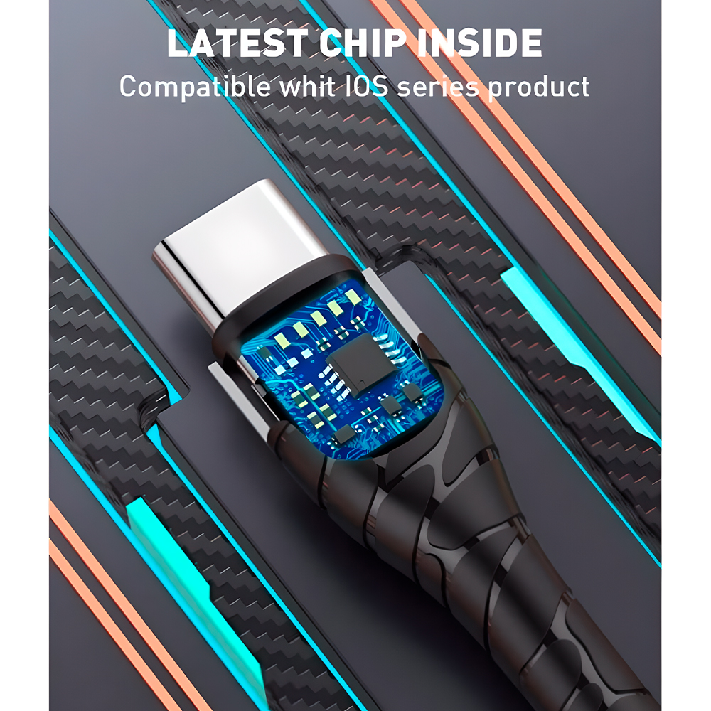 Cabo Usb-C LDNIO PD Carregamento Rápido 2 Metros Cinza