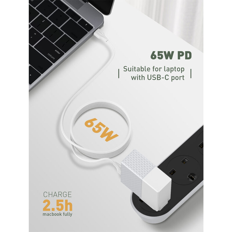 Cabo Usb C p/Usb C Macho Ldnio 65W Carga Rápida PD 1M
