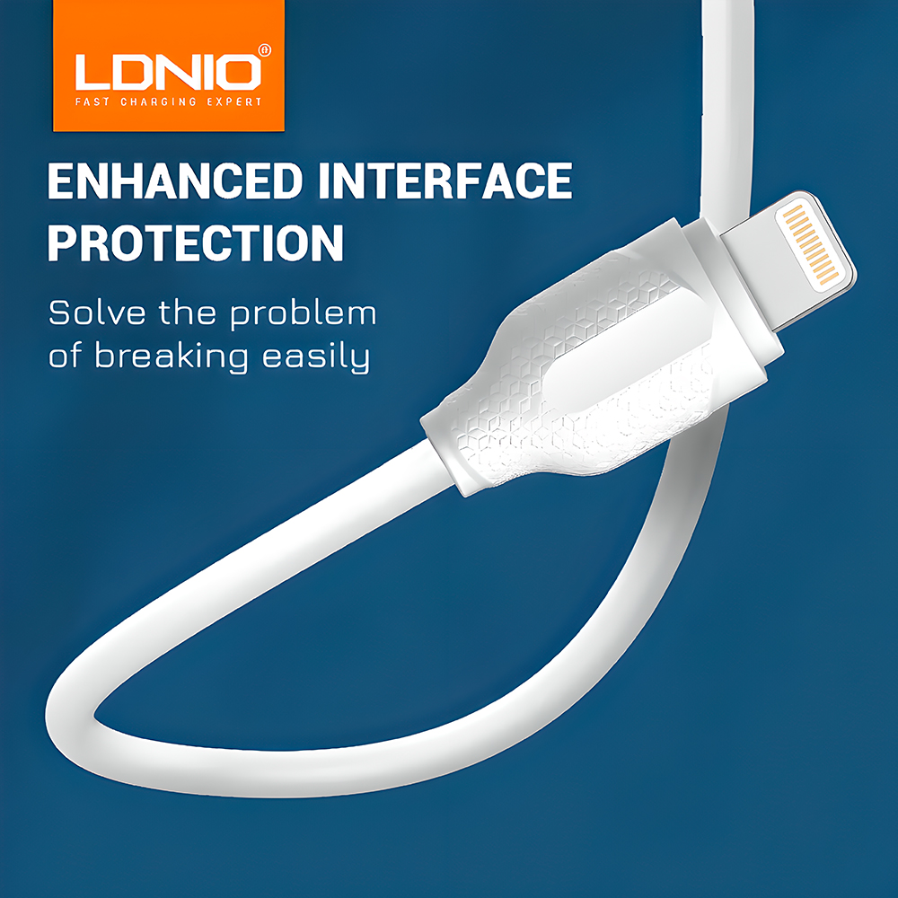 Cabo Usb A/Lightning 1M LDNIO Carregamento Rápido iPhone
