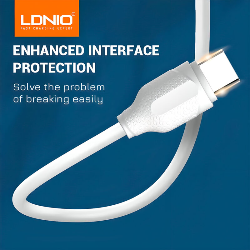 Cabo Usb A pra Usb C Ldnio Carregamento Rápido 1M Branco