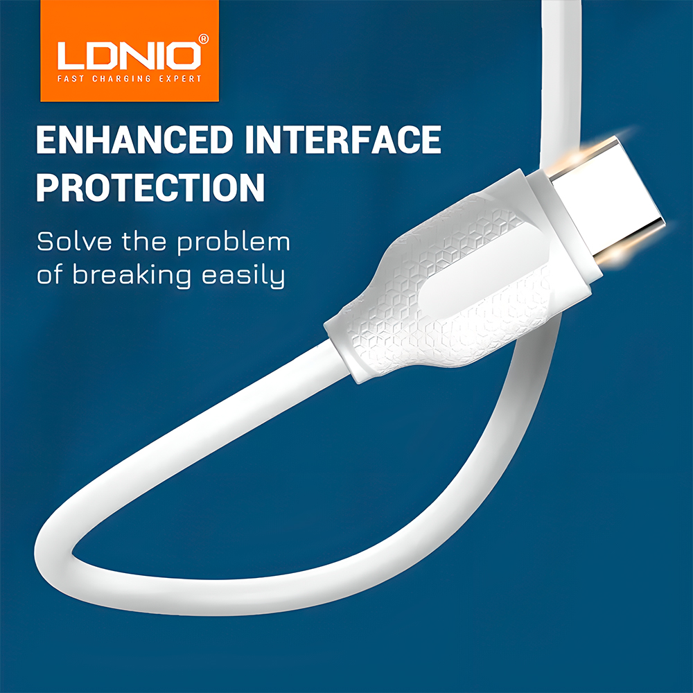 Cabo Usb A pra Usb C Ldnio Carregamento Rápido 1M Branco